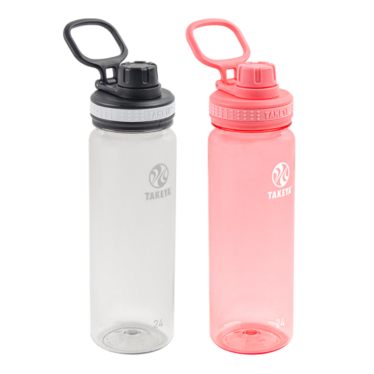 tritan-water-bottle-bundle-with-spout-lid-2-pack-w3 51689-Tritan-Spout-24-2pk-Clear-FlutterPink-angle_2e2a67e8-7240-4517-90e1-85605eacf4b2.png